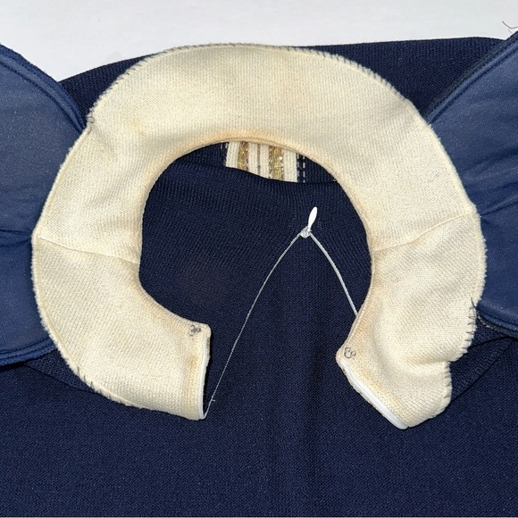 St John Evening Blue And Metallic Gold Embroidered Knit Sweater - Picture 9 of 16